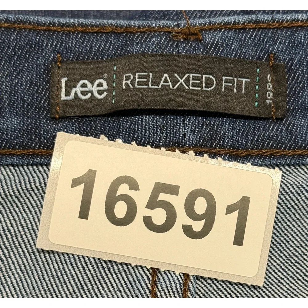 Lee Jeans Womens 28W‎ Blue Relaxed Straight Hi Rise Stretch Actual 50X33 NWT